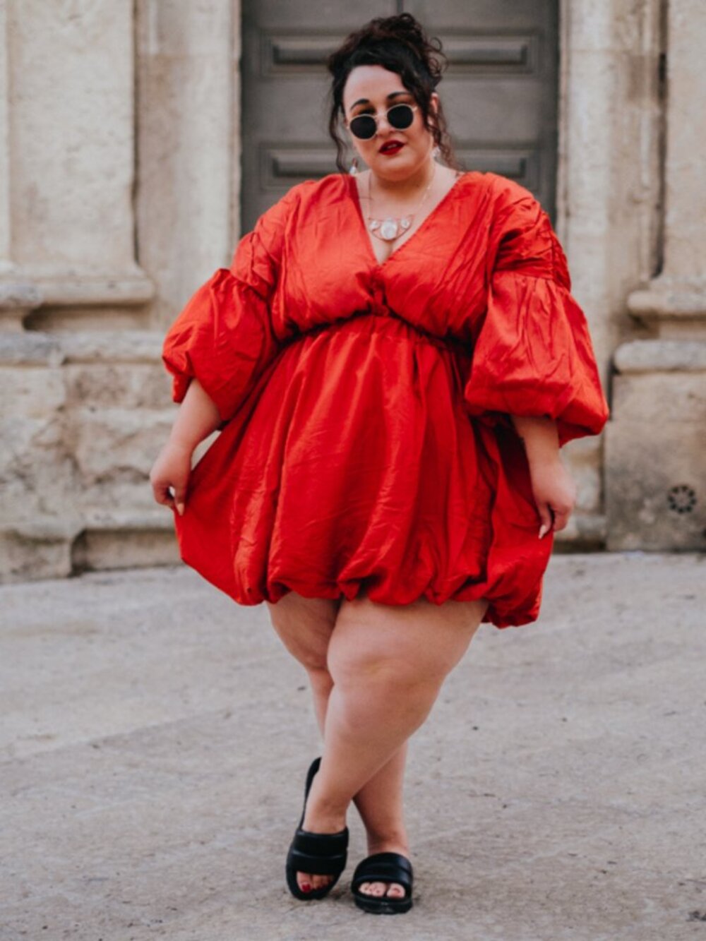 Pretty Little Thing Rust Colored Bubble Dress